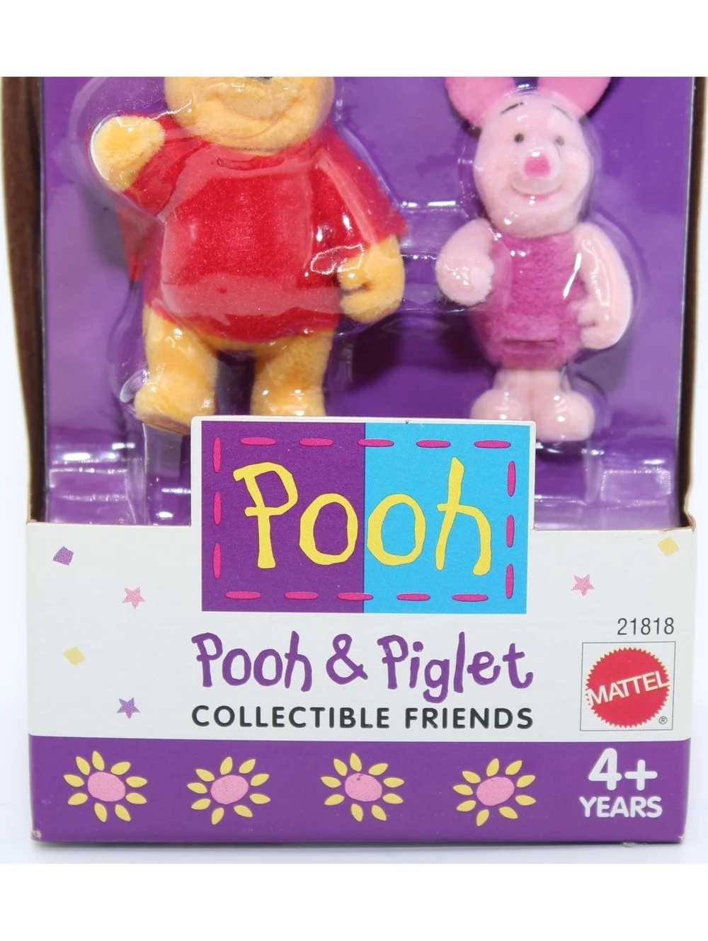 Disney Pooh's Friendly Places Winnie the Pooh Piglet Flocked Figure Mattel 21818